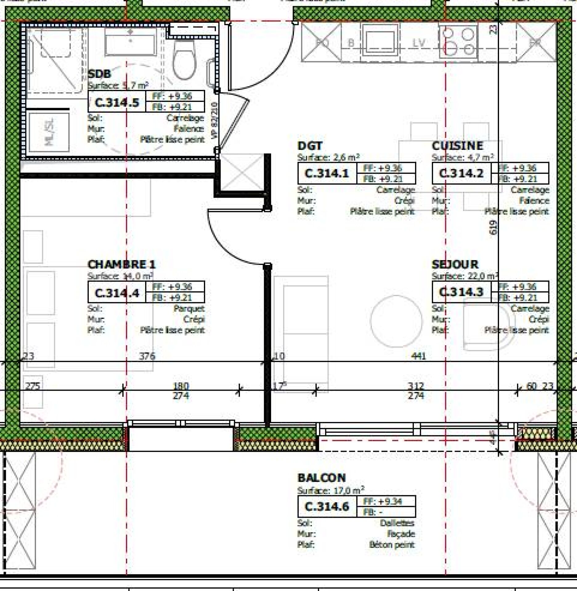 Prairie 1 – Appartement 2.5 pièces au 2ème étage
