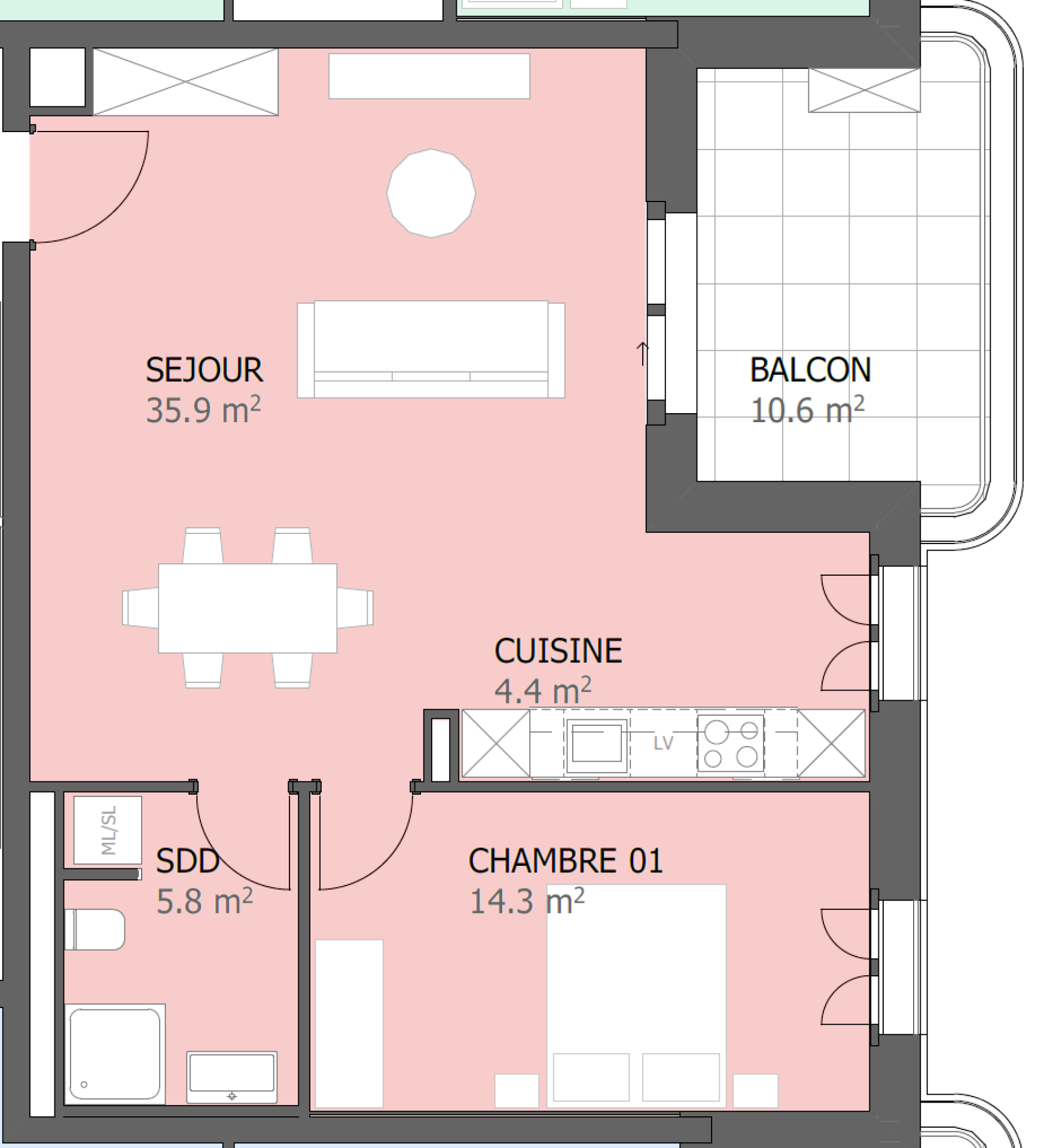 Prairie 5 – Appartement 2.5 pièces au rez